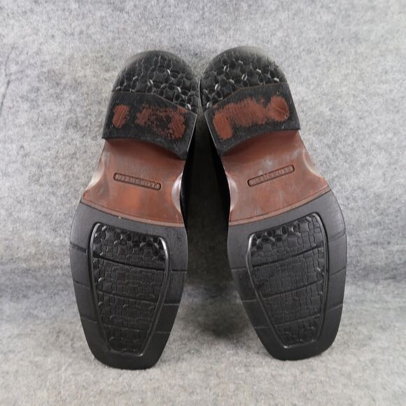 Florsheim Shoes Mens 8.5 Loafer Slip On Classic Black Leather Square Toe Comfort
